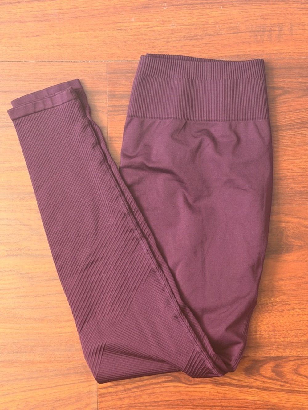 Fabletics Ribbed High-Waist Leggings - Burgundy Plum